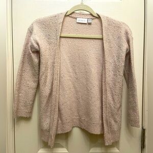 EUC TCP girls light pink sparkle cardigan sweater child size small 5/6